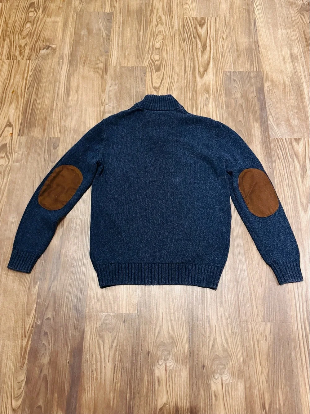 Men's Chaps by Ralph Lauren Academia 100% cotton navy sweater elbow patches